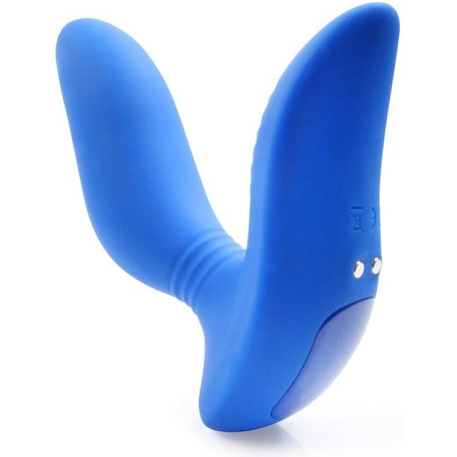 Синий вибромассажер простаты 3,5’’ Curve P-spot Massager - 12 см. Фотография 3.