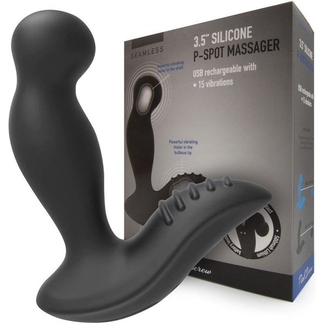 Черный вибромассажер простаты 3,5’’ P-spot Massager - 12,5 см. Фотография 2.