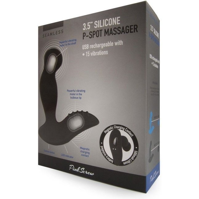 Черный вибромассажер простаты 3,5’’ P-spot Massager - 12,5 см. Фотография 5.