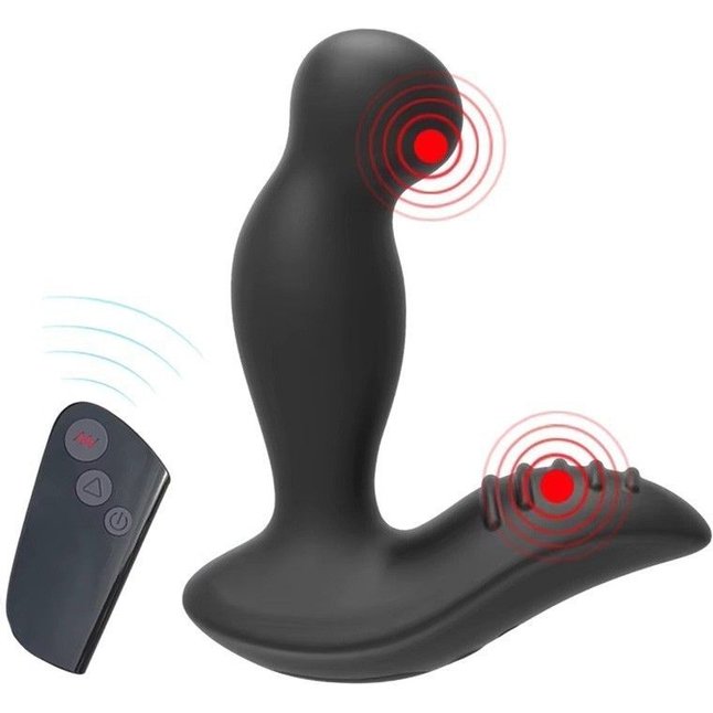 Черный вибромассажер простаты 3,5’’ Remote Control P-spot Massager - 12,5 см. Фотография 4.