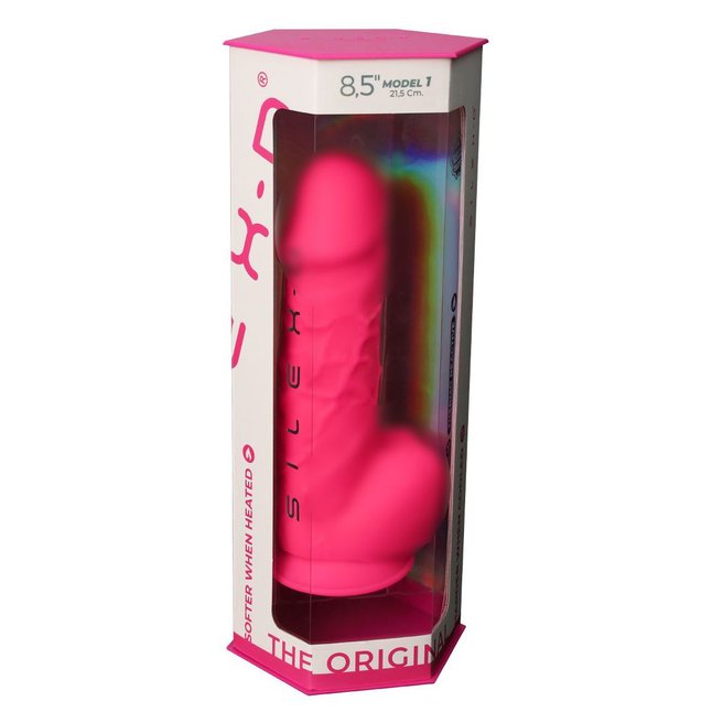 Ярко-розовый фаллоимитатор Model 1 - 21,5 см - SILEXD. Фотография 2.