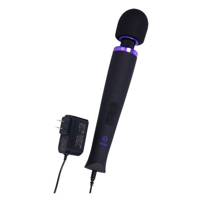Черный жезловый вибромассажёр Merci Power Wand
