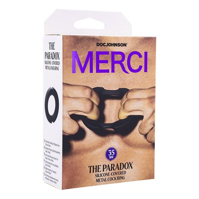 Черное эрекционое кольцо Merci The Paradox 35mm. Фотография 6.