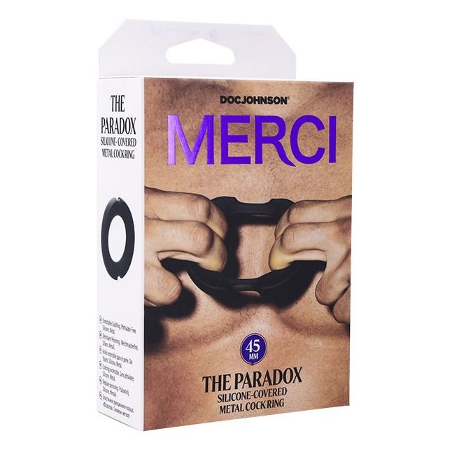 Черное эрекционое кольцо Merci The Paradox 45mm. Фотография 6.