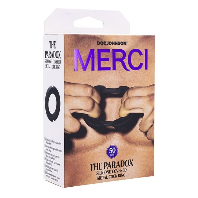 Черное эрекционое кольцо Merci The Paradox 50mm. Фотография 6.