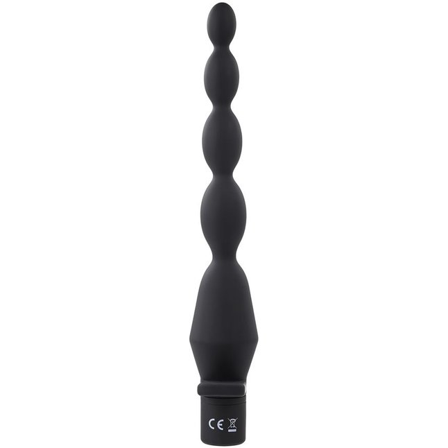 Черная анальная елочка с вибрацией Vibrating Butt Beads - 22 см. Фотография 2.