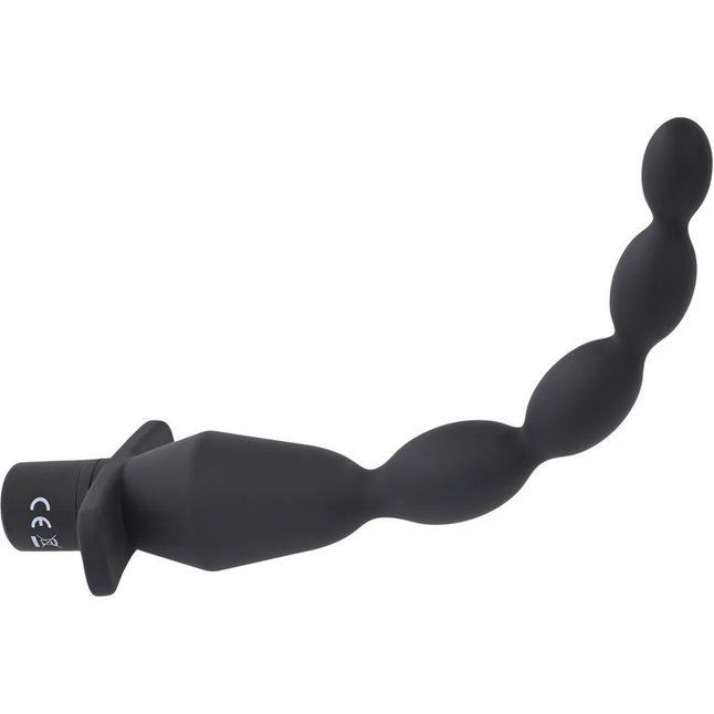Черная анальная елочка с вибрацией Vibrating Butt Beads - 22 см. Фотография 3.