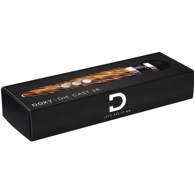 Беспроводной wand-вибратор Doxy Die Cast 3R с тигровым принтом на рукояти - 28 см. Фотография 3.