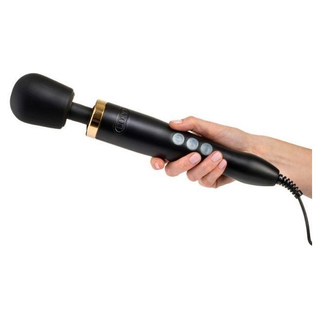 Черно-золотистый проводной жезловый вибратор Doxy Die Cast - 37 см. Фотография 3.