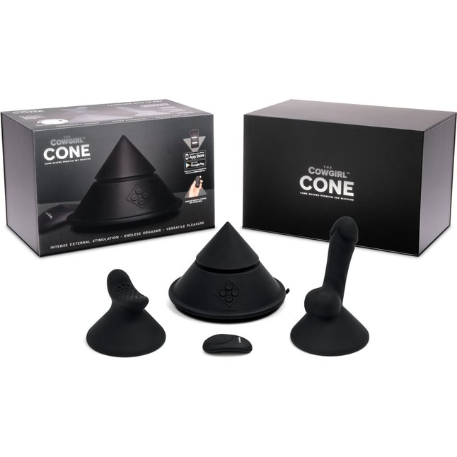 Конусный вибромассажер Cowgirl Cone с 2 насадками. Фотография 2.