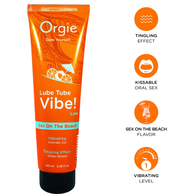 Гель с эффектом вибрации Lube Tube Vibe Low Sex On The Beach - 100 мл. Фотография 3.