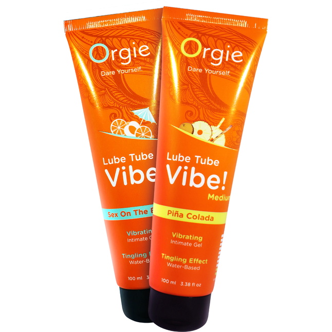 Гель с эффектом вибрации Lube Tube Vibe Medium Pina Colada - 100 мл. Фотография 4.