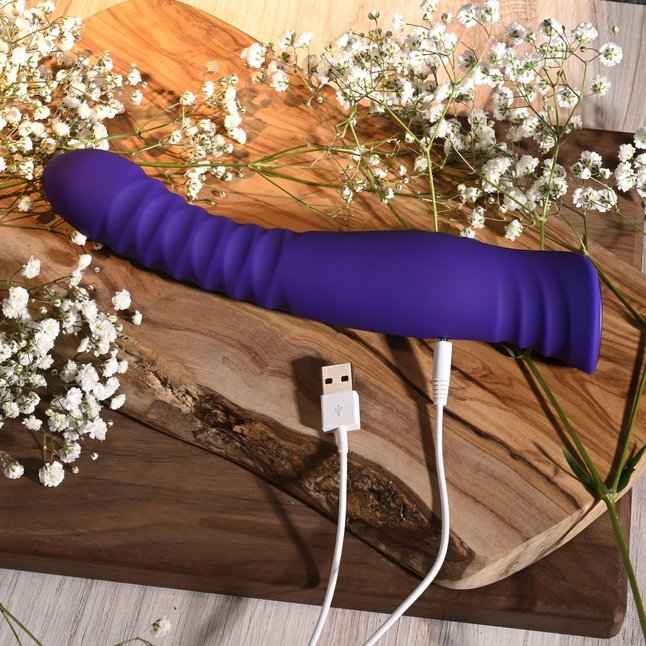 Фиолетовый вибростимулятор Trixxxie - 22,2 см. Фотография 13.