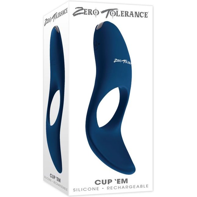 Синее эрекционное виброкольцо Cup ’Em. Фотография 7.