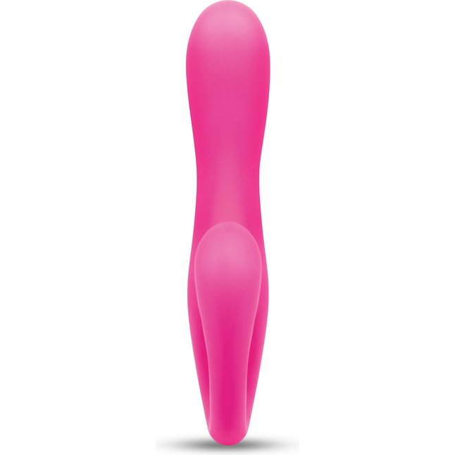 Розовый вибромассажер с клиторальным отростком Harmony Vibe - 16,8 см. Фотография 4.
