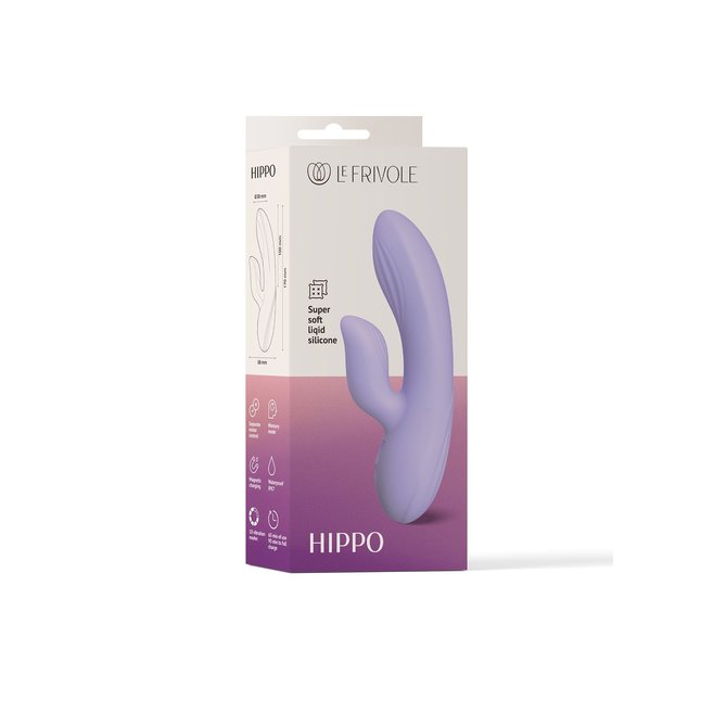 Сиреневый вибратор-кролик Hippo - 17 см - Sensora. Фотография 3.