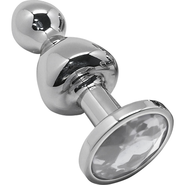 Серебристая анальная пробка Lollypop Double Ball S - 8,5 см - Wooomy. Фотография 4.