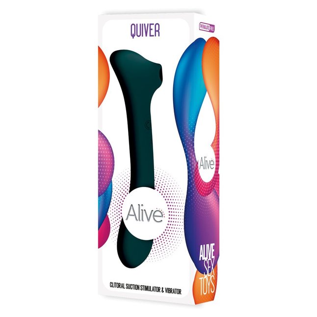 Изумрудный двусторонний стимулятор Quiver - 20,2 см - Alive. Фотография 7.