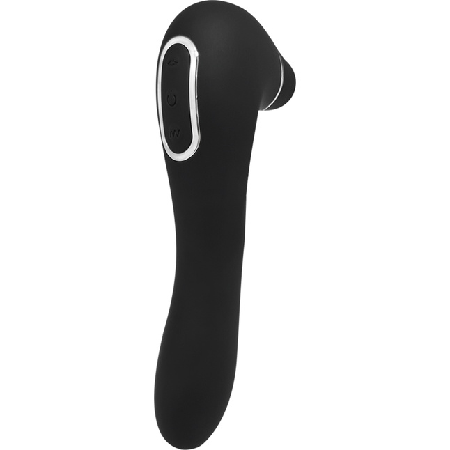 Черный стимулятор Smoooch Clitoral Suction Vibration - 18,6 см - Wooomy. Фотография 4.
