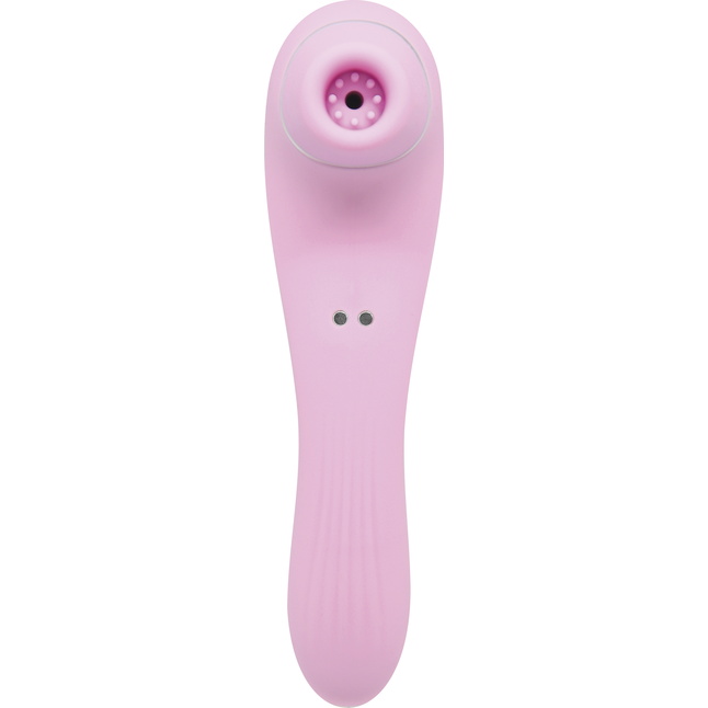 Розовый стимулятор Smoooch Clitoral Suction Vibration - 18,6 см - Wooomy. Фотография 4.