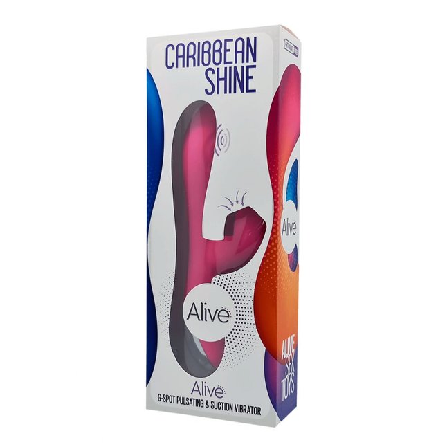 Ярко-розовый вибратор-кролик Caribbean Shine - 21 см - Alive. Фотография 5.