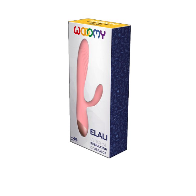 Нежно-розовый вибратор-кролик Elali - 18 см - Wooomy. Фотография 2.