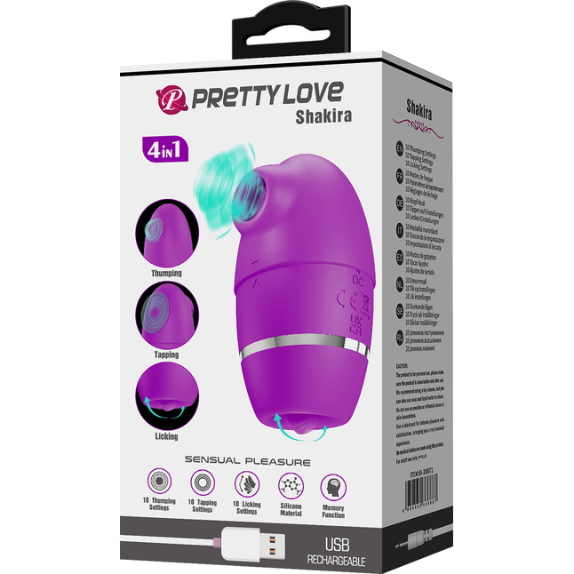 Лиловый стимулятор клитора 4-в-1 Shakira - Pretty Love. Фотография 10.
