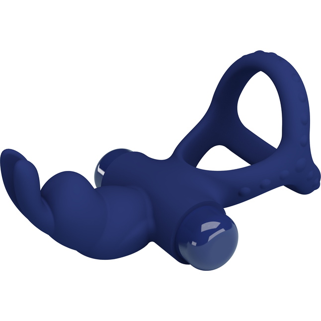 Синее эрекционное кольцо с вибрацией Luchito - Pretty Love. Фотография 7.