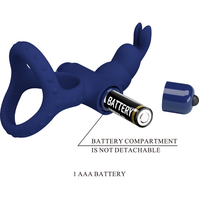 Синее эрекционное кольцо с вибрацией Luchito - Pretty Love. Фотография 9.