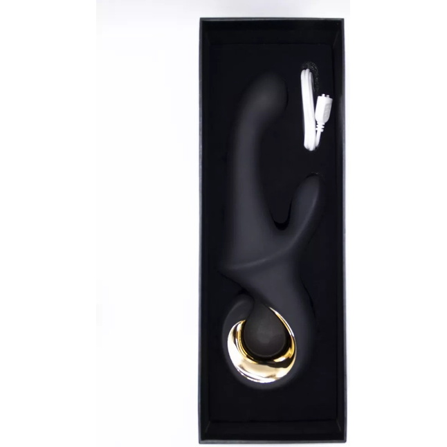 Черный вибратор-кролик Mystery - 22,5 см. Фотография 9.