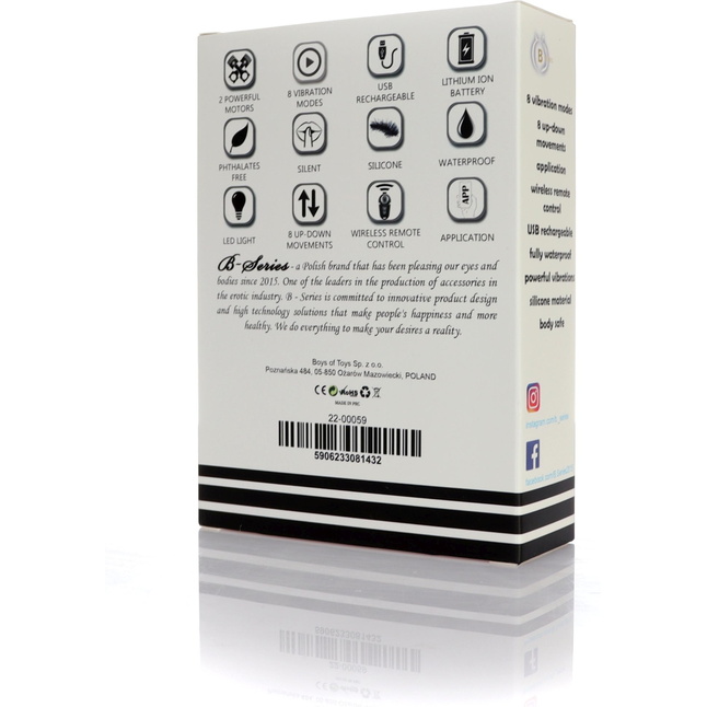 Черный L-образный вибромассажер простаты с пультом ДУ. Фотография 11.