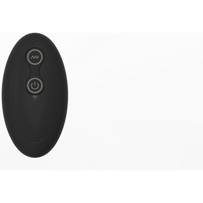 Черный L-образный вибромассажер простаты с пультом ДУ. Фотография 9.