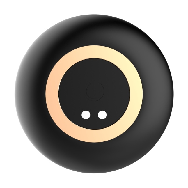 Черный массажер простаты с вибрацей и возвратно-поступательными движениями. Фотография 7.