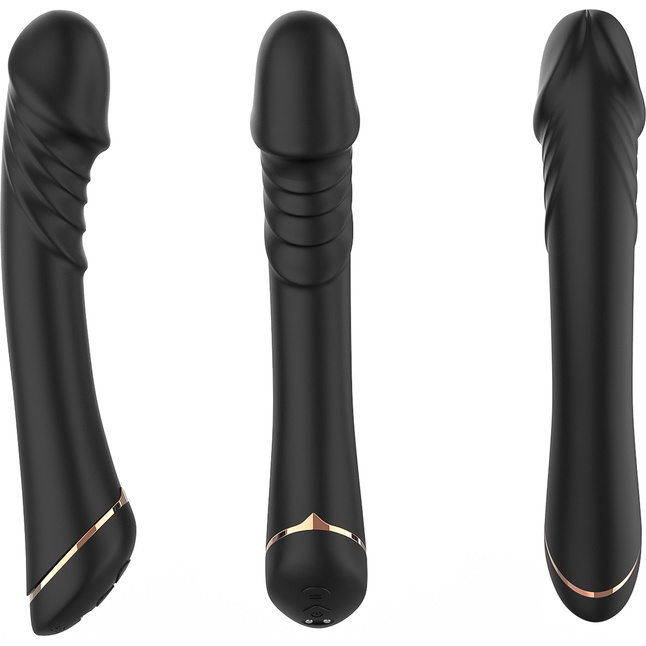 Черный вибратор для G-точки Hancock - 20,4 см. Фотография 5.