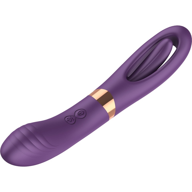 Фиолетовый двусторонний вибратор - 27 см. Фотография 5.