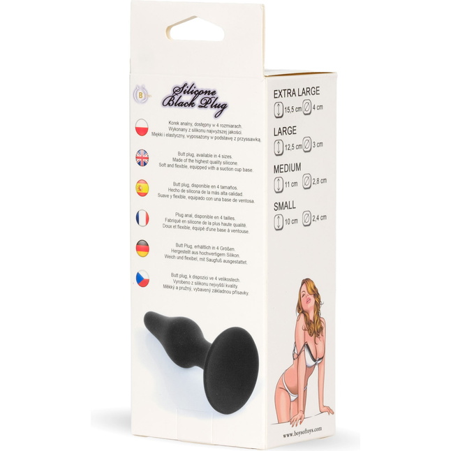 Черная анальная втулка на присоске - 11 см. Фотография 7.