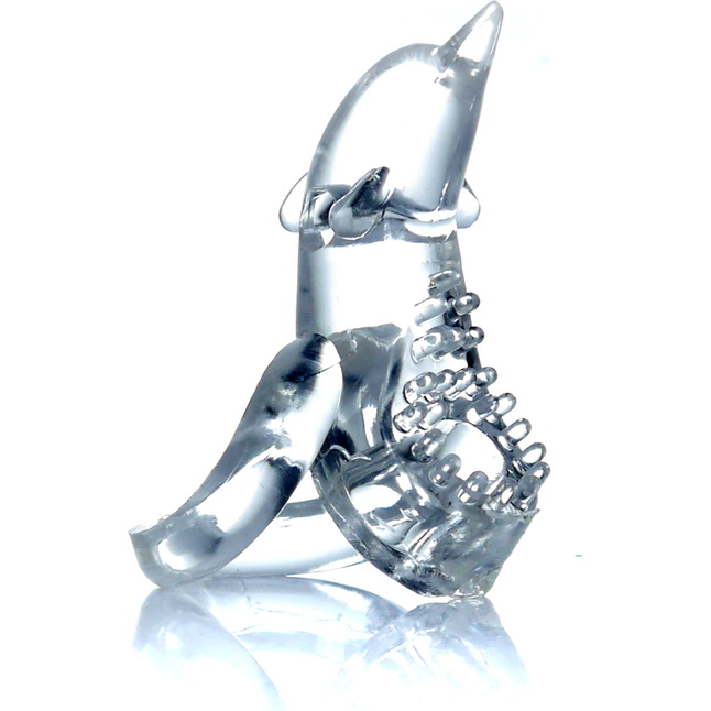 Прозрачное эрекционное виброкольцо с дельфином. Фотография 6.