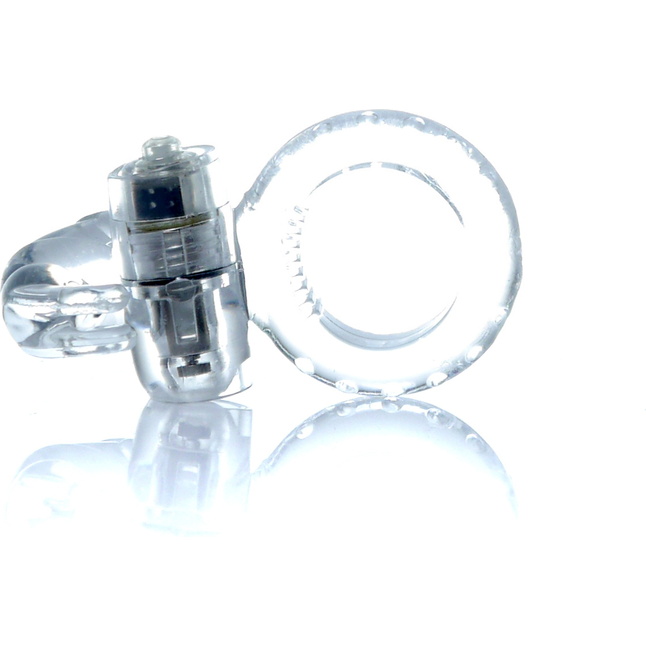 Прозрачное эрекционное виброкольцо с клиторальным зайчиком. Фотография 6.