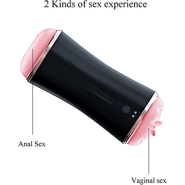 Двусторонний мастурбатор с вибрацией - вагина и анус. Фотография 4.