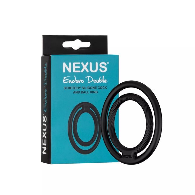Черное двойное эрекционное кольцо Nexus Enduro Double. Фотография 2.
