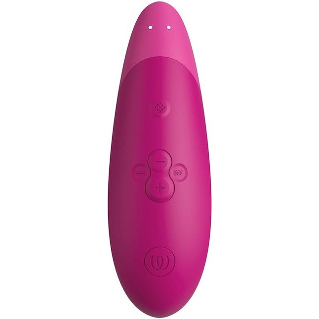 Розовый бесконтактный клиторальный стимулятор Womanizer Enhance с вибрацией. Фотография 4.