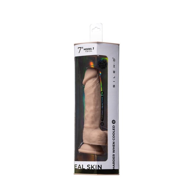 Телесный фаллоимитатор на присоске Real Skin Model 1 - 17,8 см - SILEXD. Фотография 3.