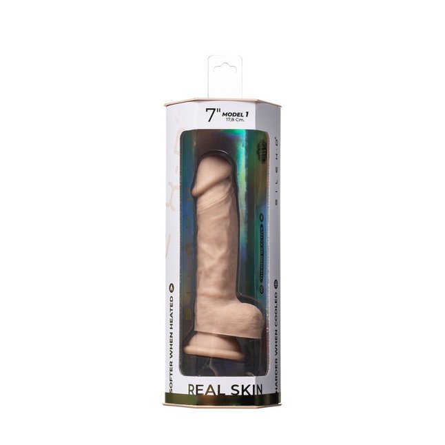 Телесный фаллоимитатор на присоске Real Skin Model 1 - 17,8 см - SILEXD. Фотография 6.
