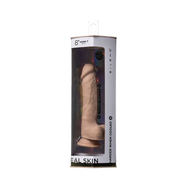 Телесный фаллоимитатор на присоске Real Skin Model 1 - 21 см - SILEXD. Фотография 5.