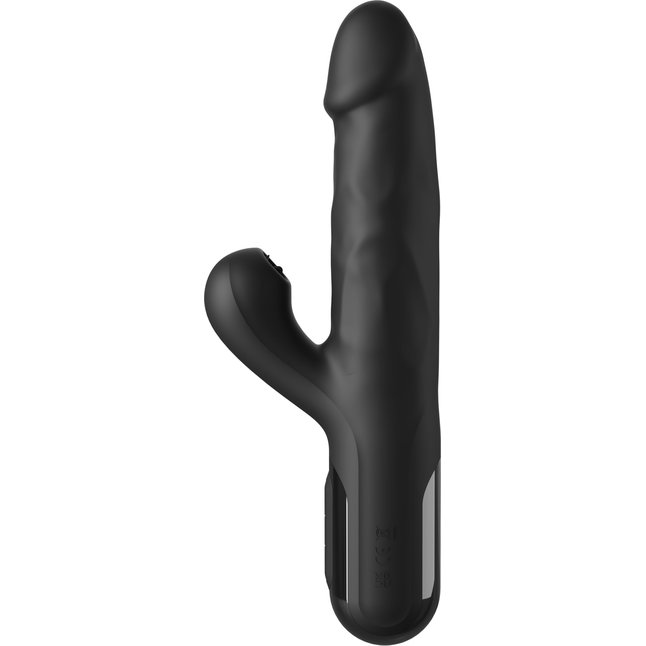 Черный силиконовый вибратор-кролик Sonix Silicone Thruster - 22 см - Fetish Fantasy Series. Фотография 2.