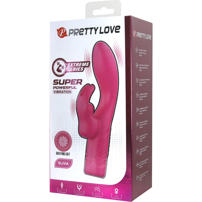 Розовый вибратор-кролик Elivia - 17,2 см. Фотография 8.