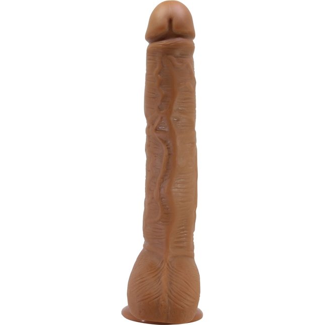 Темно-бежевый фаллоимитатор-гигант на присоске Dick - 28 см. Фотография 6.