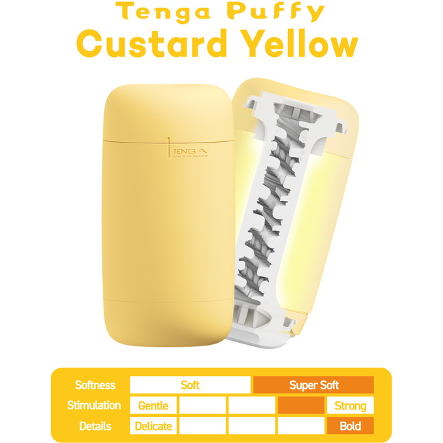Желтый мастурбатор Tenga Puffy - Tenga Puffy. Фотография 5.