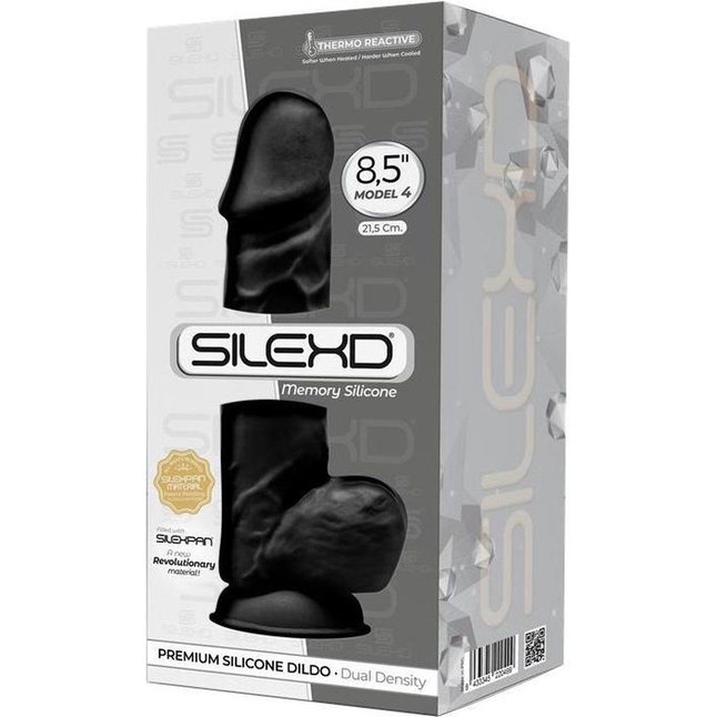 Черный фаллоимитатор SILEXD Model 4 - 21,5 см - SILEXD. Фотография 2.