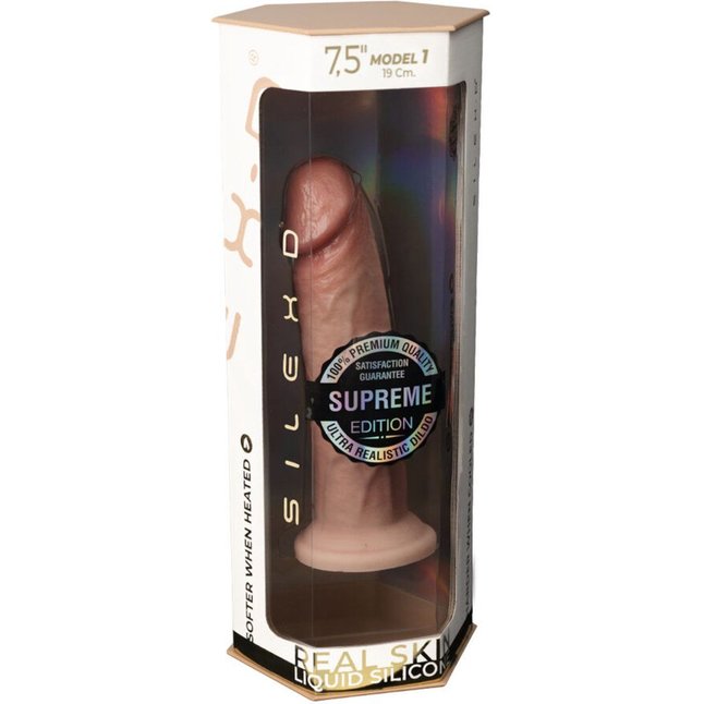 Телесный фаллоимитатор SILEXD Model 1 Premium Real Skin - 19 см - SILEXD. Фотография 2.